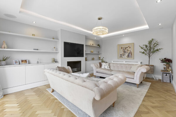 Modern living room with contemporary furniture