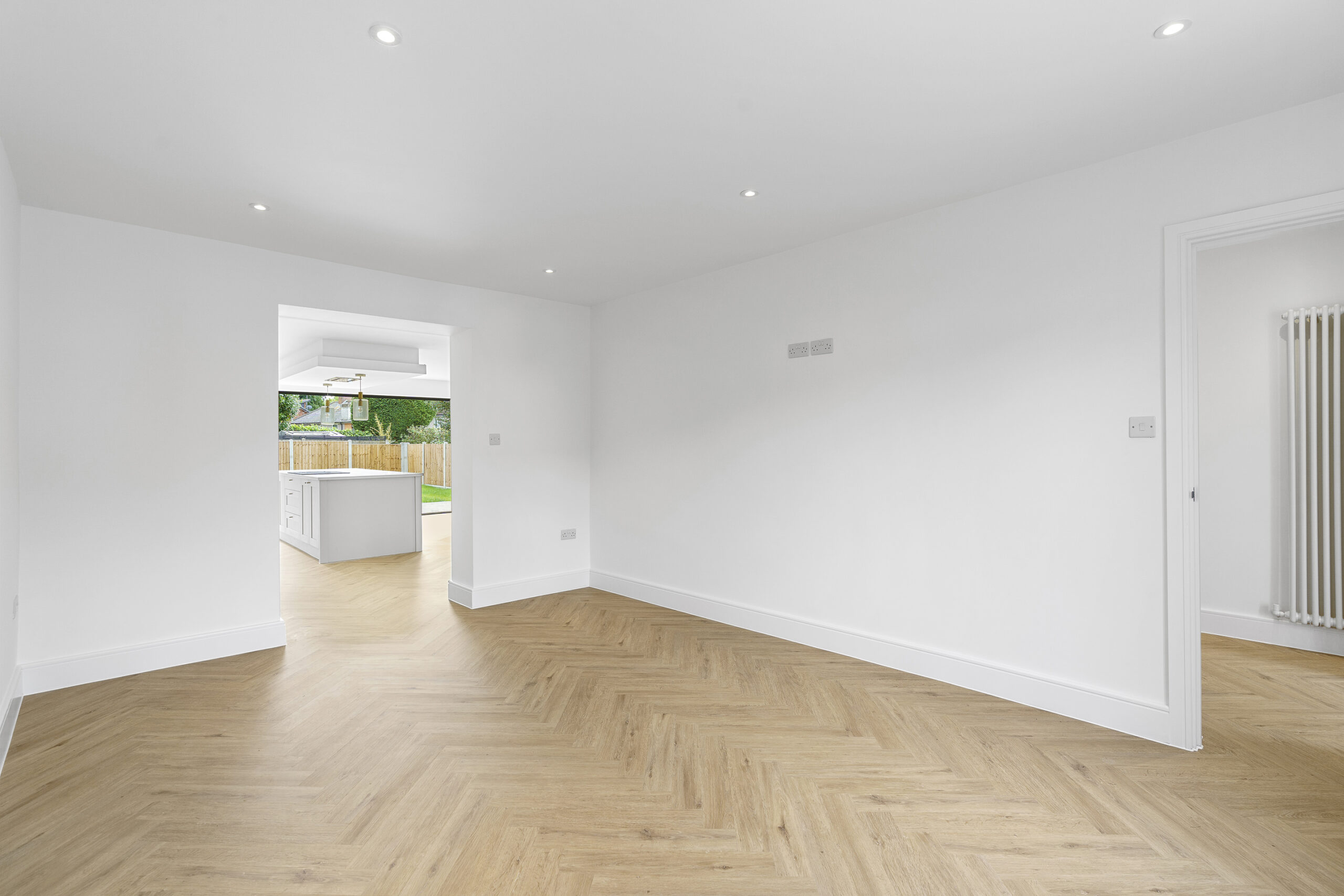 Empty living room before virtual staging